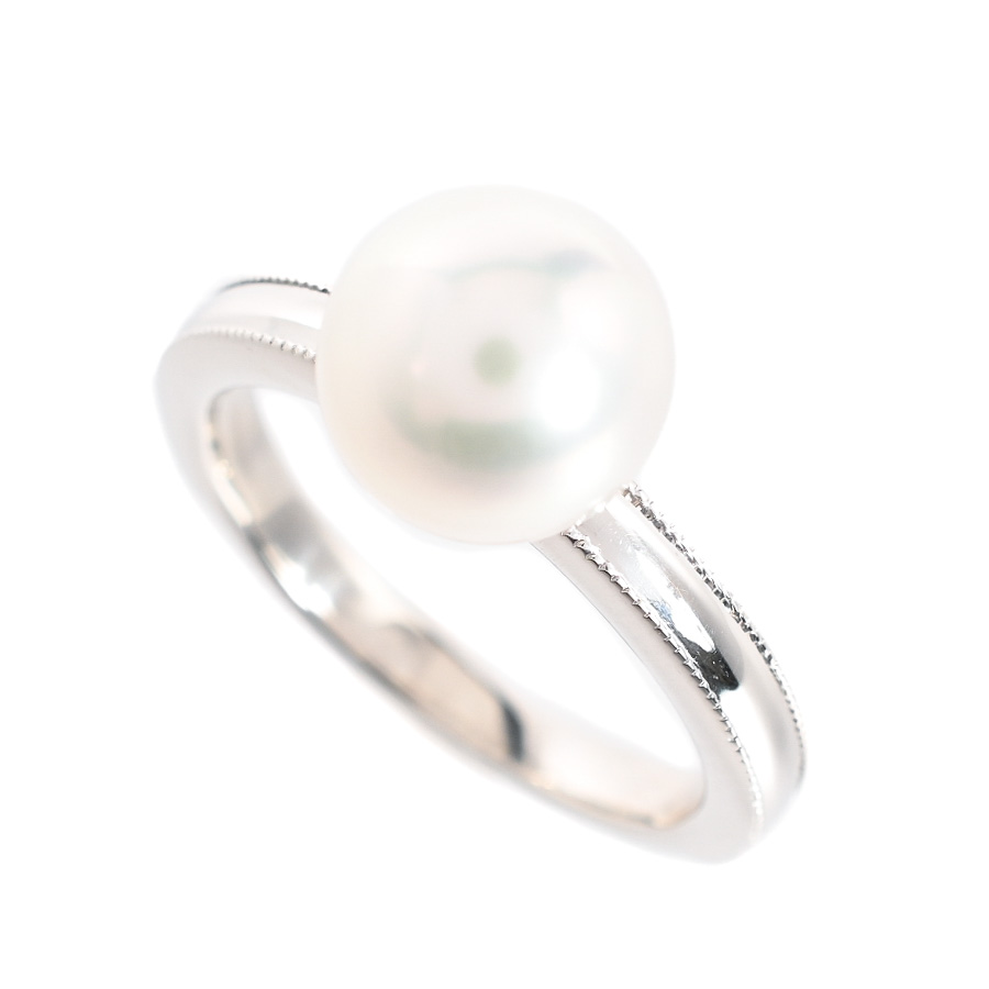 【中古A品】  ミキモト パール リング   Pt950 銀座