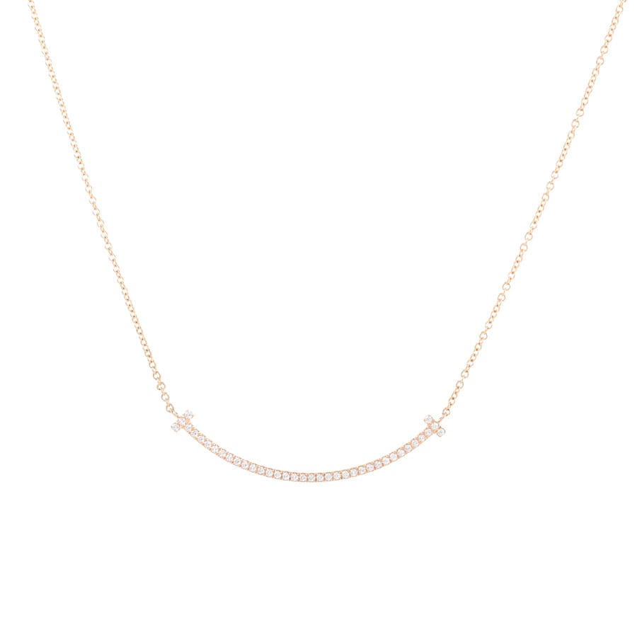 【中古A品】  ティファニー Tスマイルペンダントスモール   K18ピンクゴールド 元町本店