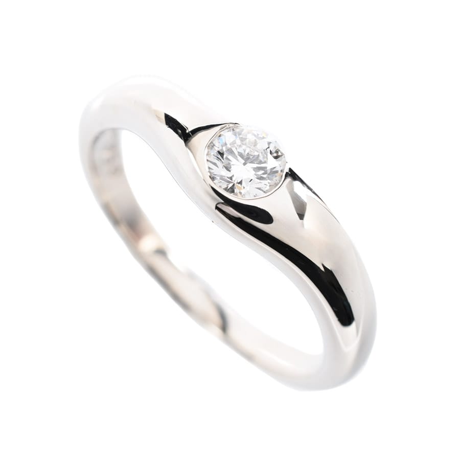 【中古A品】  ティファニー カーブドバンド   Pt950 銀座