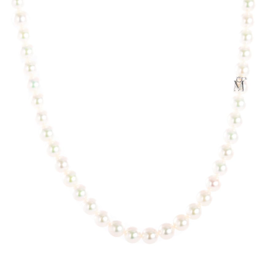 【中古A品】  ミキモト パール ネックレス   K18ホワイトゴールド 元町本店