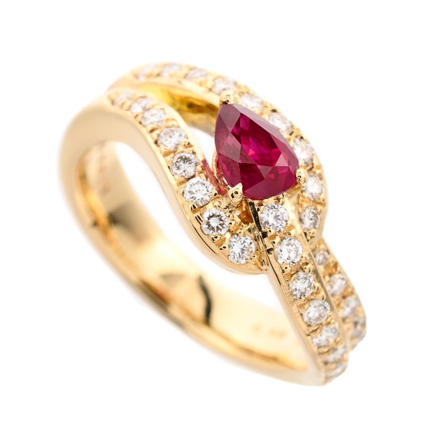 【中古A品】  ミラショーン ルビー リング   K18イエローゴールド(K18YG) 銀座