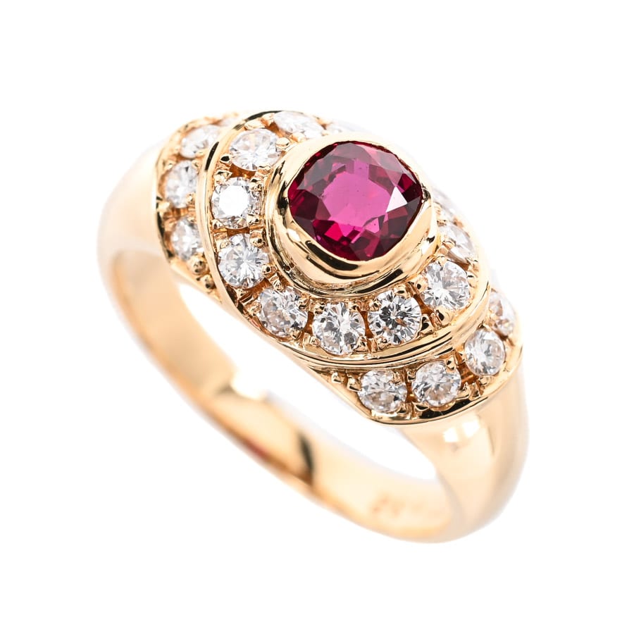 【中古A品】  アクアスキュータム ルビー リング   K18イエローゴールド(K18YG) 銀座