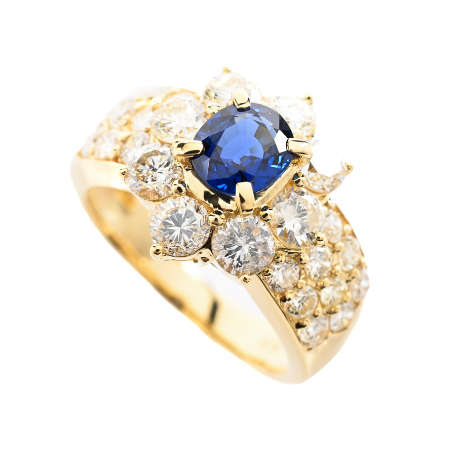 【中古A品】  ノンブランドジュエリー サファイア リング   K18YG 横浜関内店