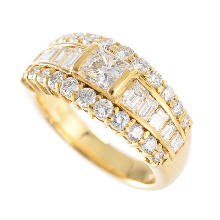 【中古A品】  ノンブランドジュエリー ダイヤ リング   K18YG 元町本店