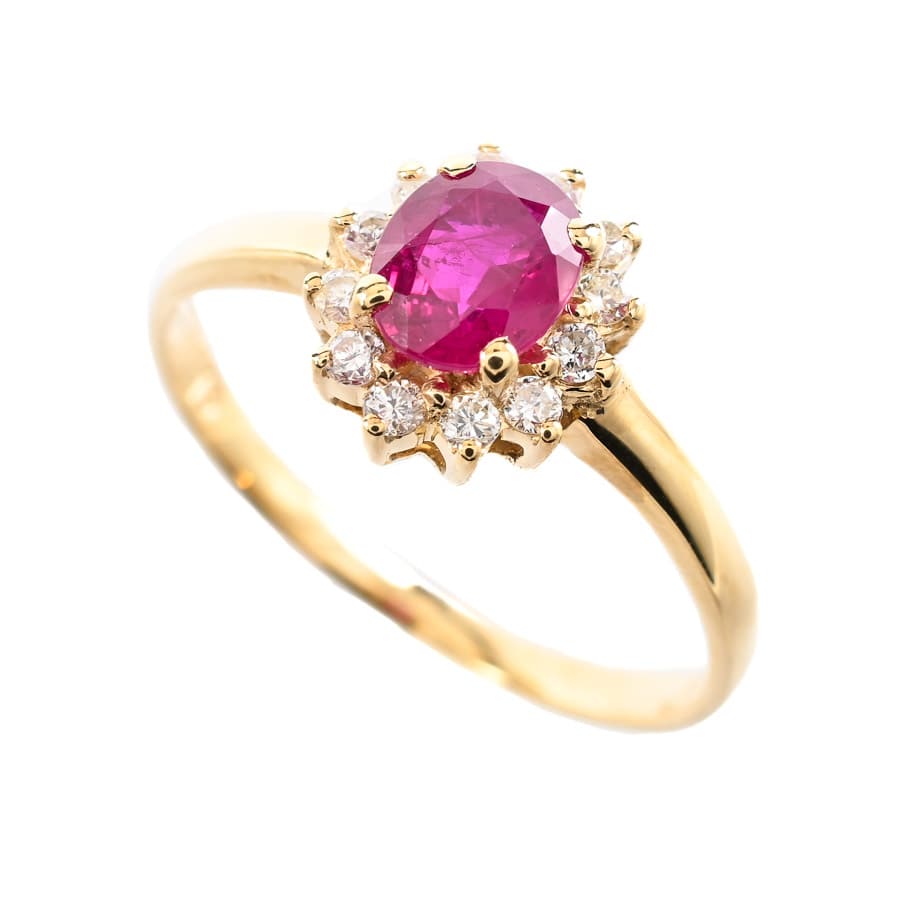 【中古A品】  ノンブランドジュエリー ルビー リング   K18YG 元町本店