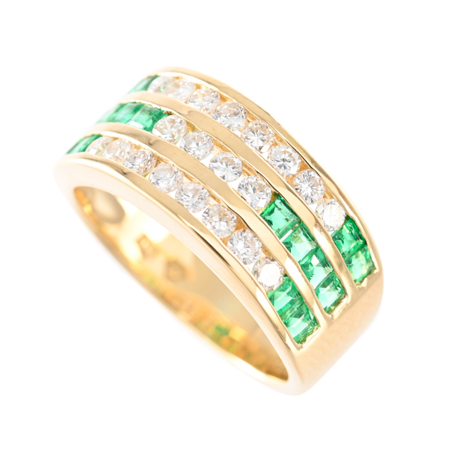 【中古A品】  ノンブランドジュエリー エメラルド リング   K18YG 横浜関内店