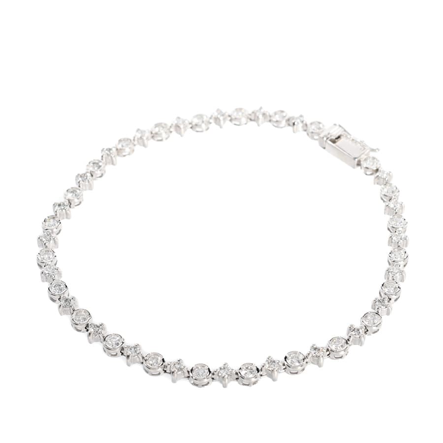 【中古A品】  ライン ダイヤ ブレスレット   K18ホワイトゴールド THE YOKOHAMA FRONT