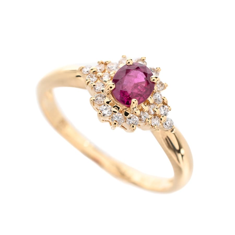 【中古A品】  ノンブランドジュエリー ルビー リング   K18YG 元町本店