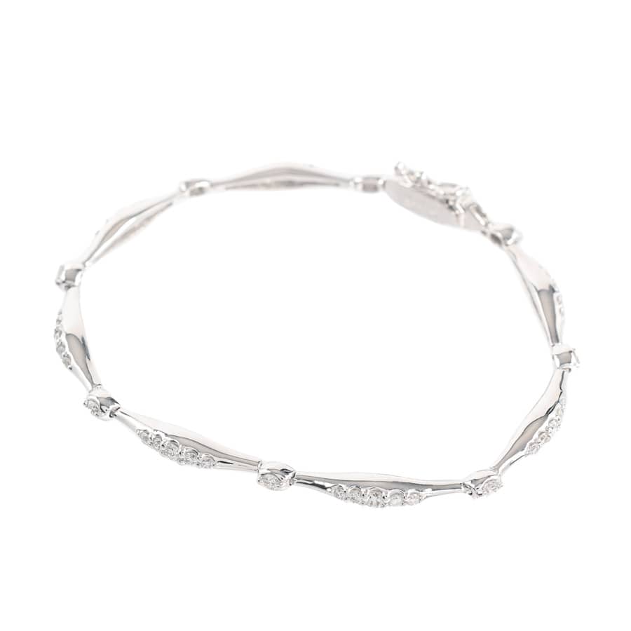 【中古A品】  ライン ダイヤ ブレスレット   K18ホワイトゴールド(K18WG) 新宿歌舞伎町店