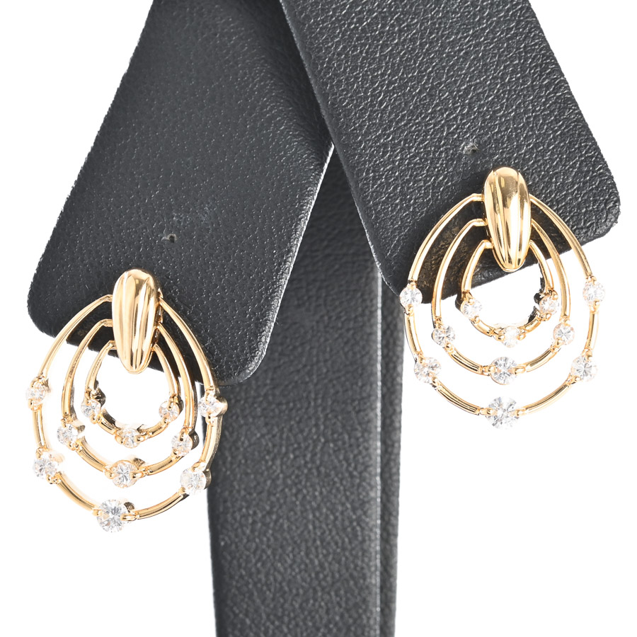 【中古A品】  ノンブランドジュエリー ダイヤ ピアス   K18YG 横浜関内店