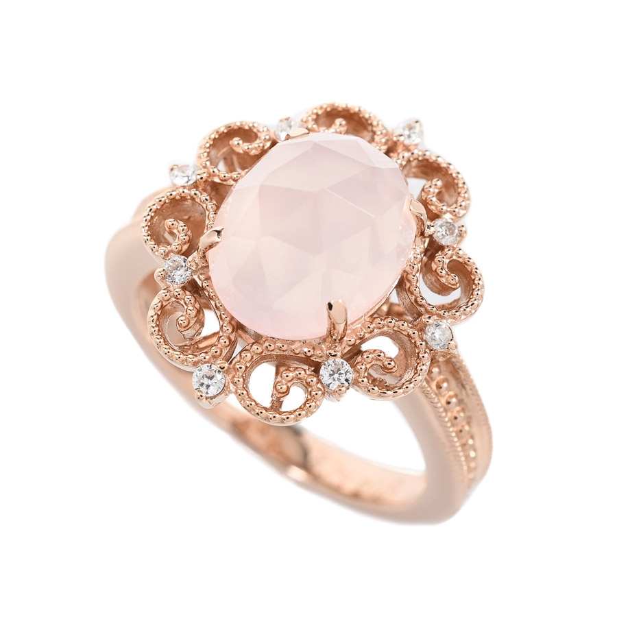 【中古A品】  ノンブランドジュエリー ローズクォーツ リング   K18ピンクゴールド 横浜関内店