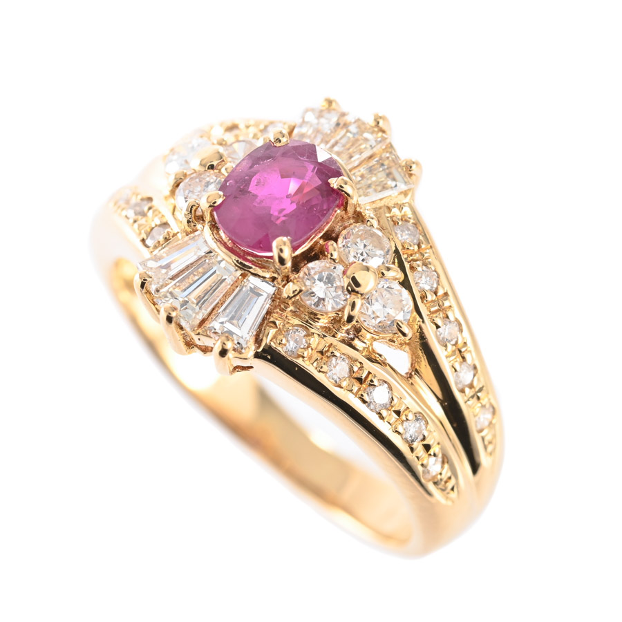 【中古A品】  ノンブランドジュエリー ルビー リング   K18YG 横浜関内店