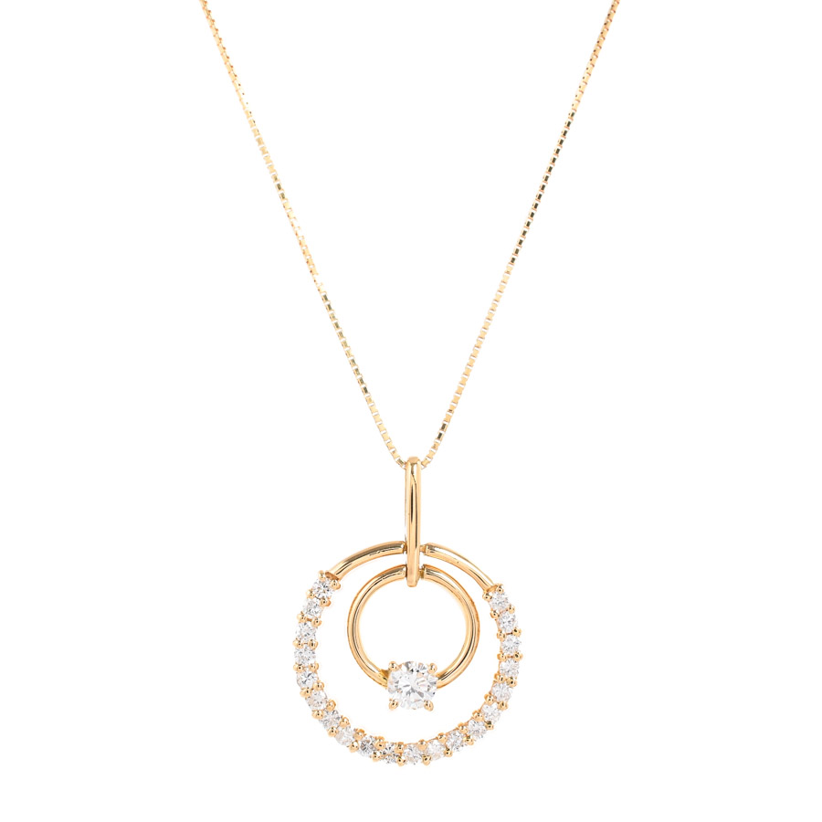 【中古A品】  ノンブランドジュエリー ダイヤ ネックレス   K18YG 元町本店