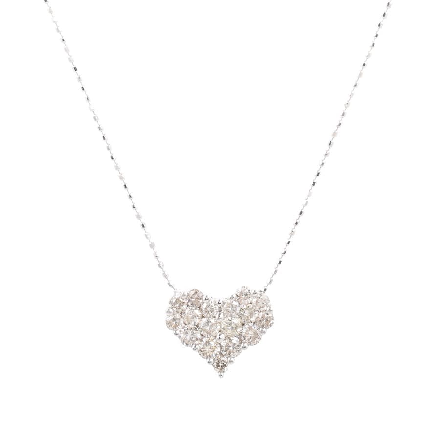 【中古A品】  ノンブランドジュエリー ダイヤ ネックレス   K18ホワイトゴールド 元町本店