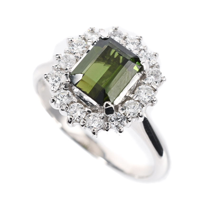 【中古A品】  ノンブランドジュエリー トルマリン リング   プラチナ900 横浜関内店