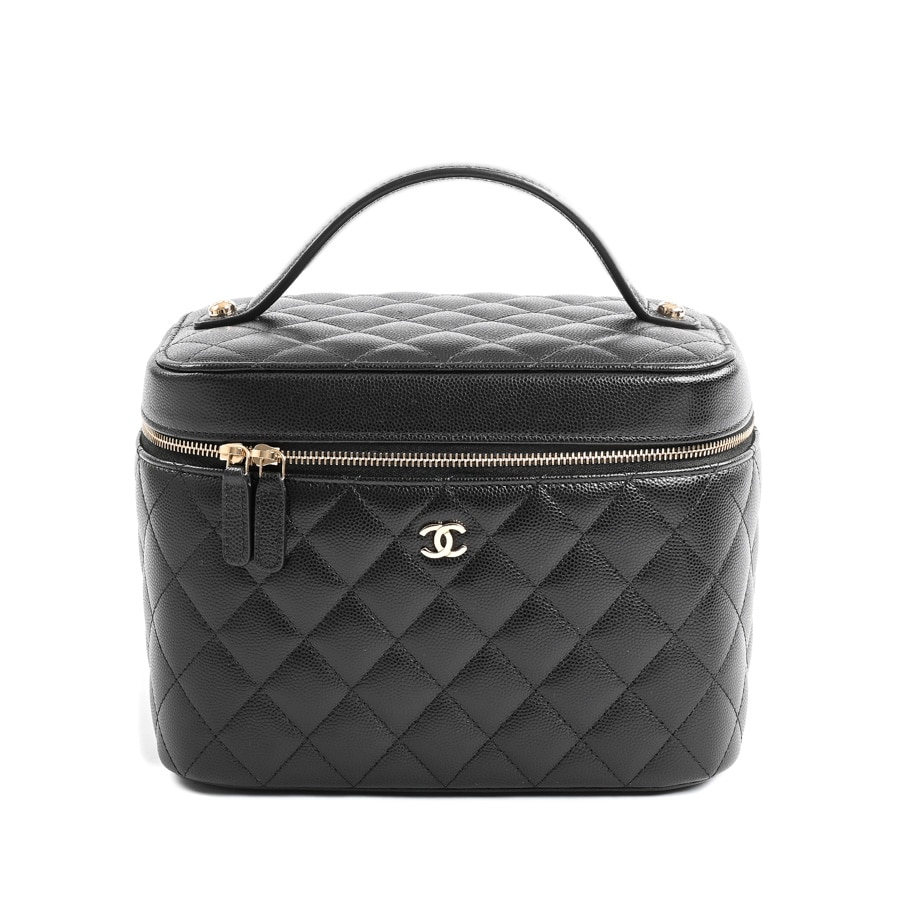 【中古SA品】  シャネル クラシックヴァニティバッグ  AP2573 キャビア THE YOKOHAMA FRONT