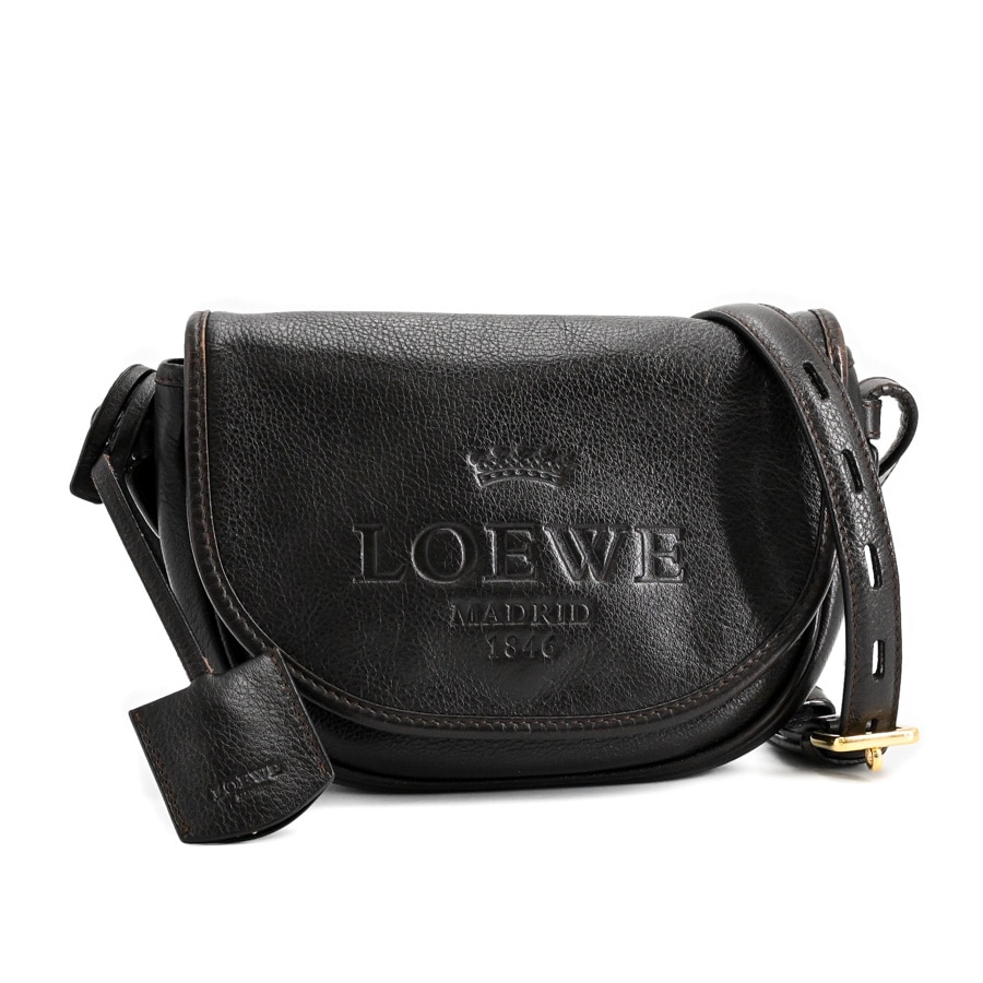 【中古B品】  ロエベ ヘリテージショルダー   型押しレザー 元町本店