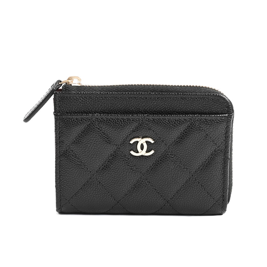 【中古SA品】  シャネル クラシックジップカードケース  AP4893 キャビア 銀座