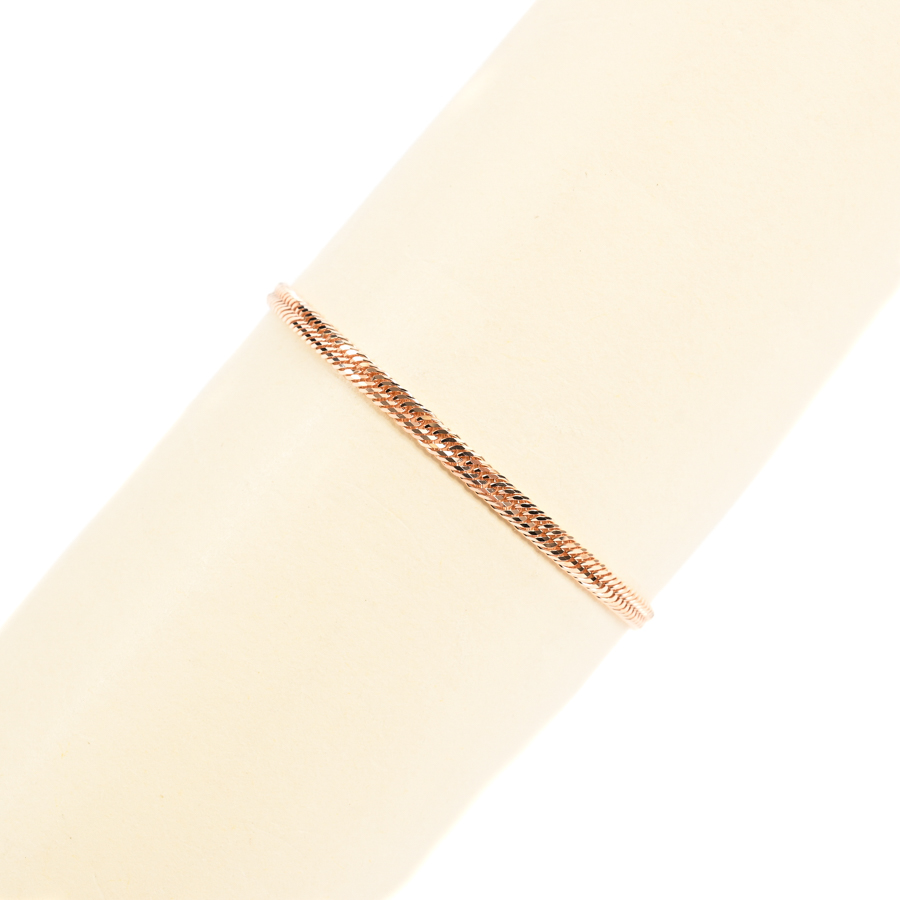 【新品】  ノンブランドジュエリー 喜平ブレスレット 12面トリプル 4.7g   K18ローズゴールド 元町本店