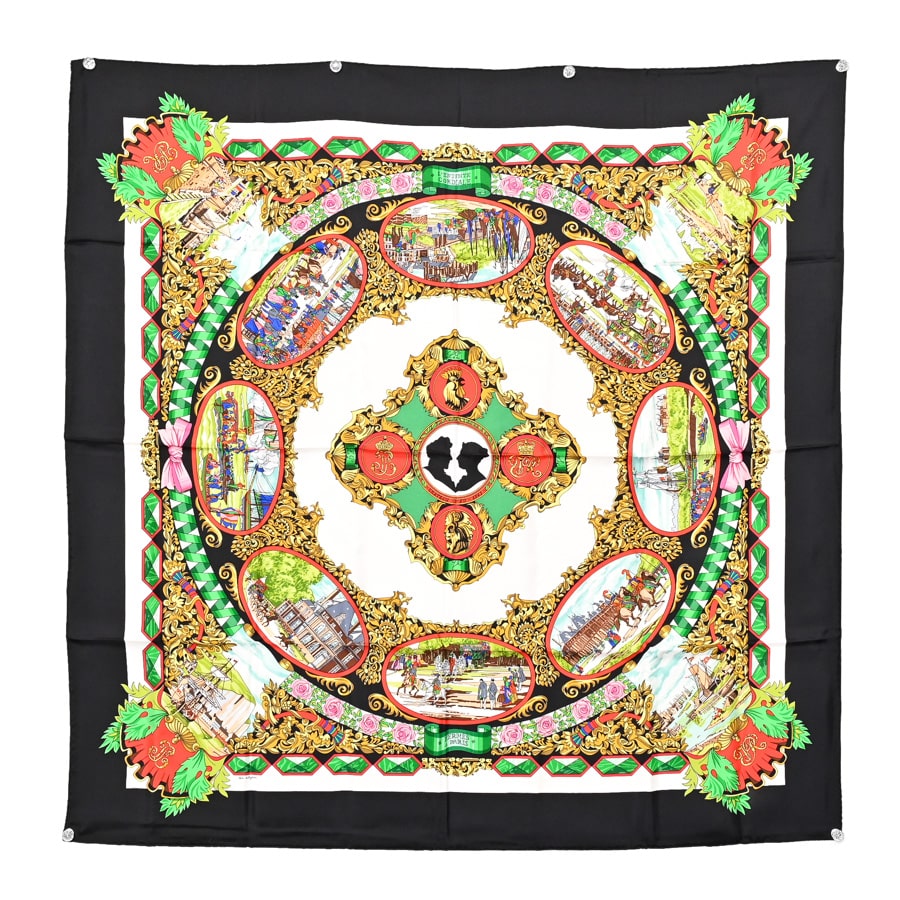 【中古A品】  エルメス カレ90   シルク 銀座