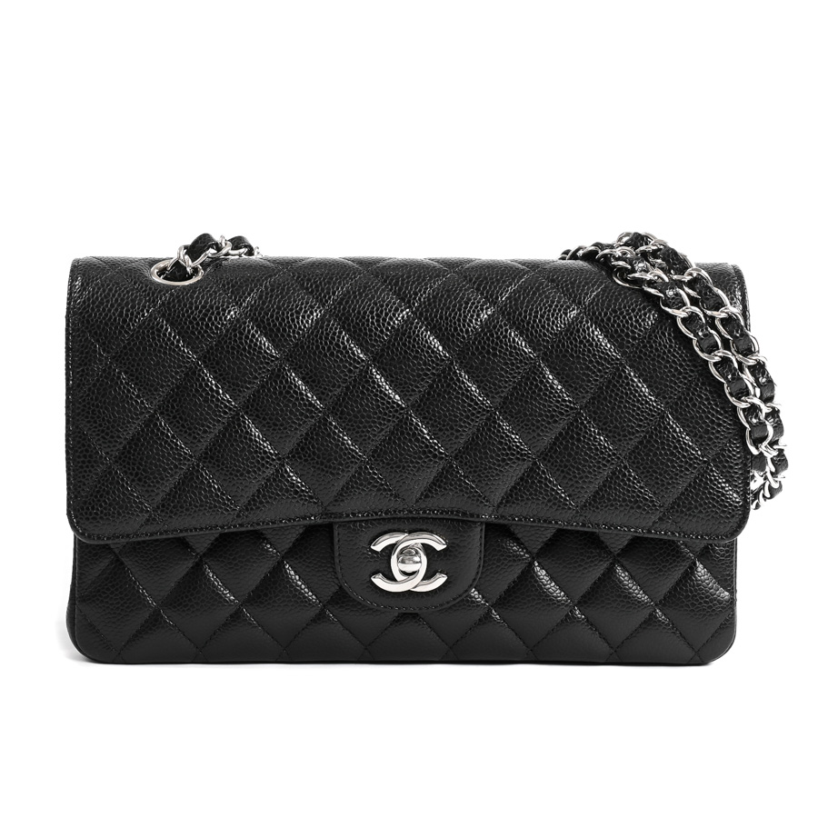 【中古A品】  シャネル 11.12クラシックハンドバッグ  A01112 キャビア 銀座