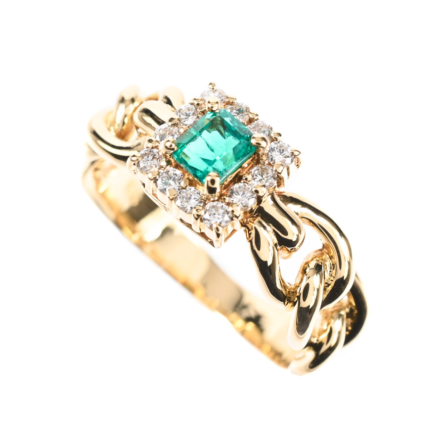 【中古A品】  ノンブランドジュエリー エメラルド リング   K18YG 横浜関内店