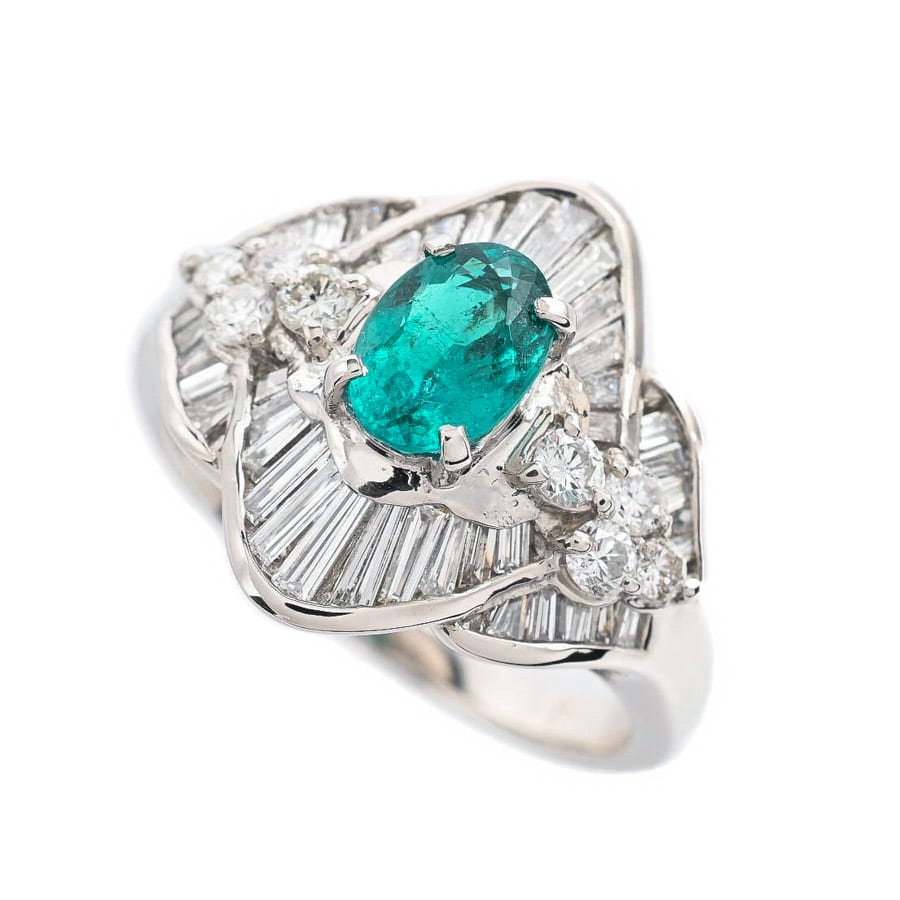 【中古A品】  ノンブランドジュエリー パライバトルマリン リング   プラチナ900 横浜関内店