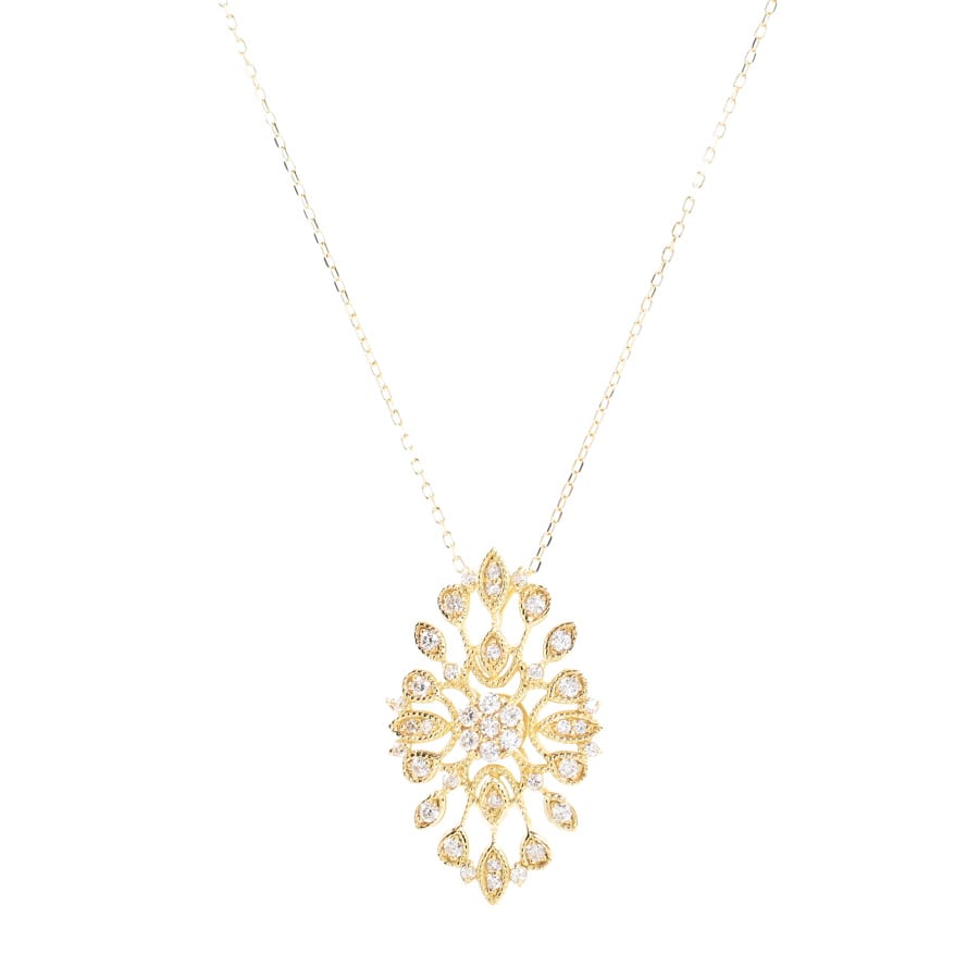 【中古A品】  ノンブランドジュエリー ダイヤ ネックレス   K18YG 横浜関内店