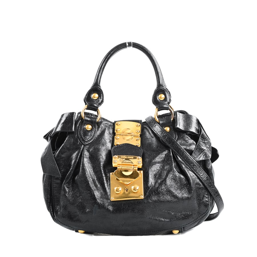 【中古B品】  ミュウミュウ ロゴ2WAYバッグ   型押しレザー 横浜関内店