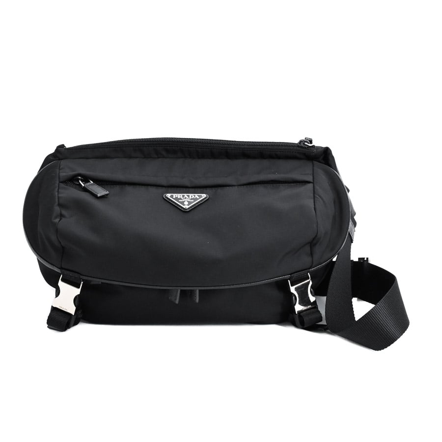 【中古A品】  プラダ Re-Nylonxサフィアーノショルダーバッグ  2VH994 リナイロン 元町本店