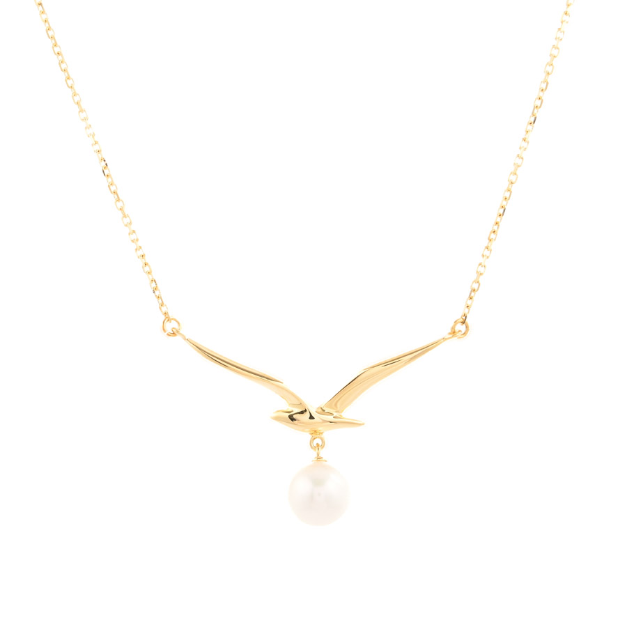 【中古A品】  ミキモト パール ネックレス   K18イエローゴールド THE YOKOHAMA FRONT