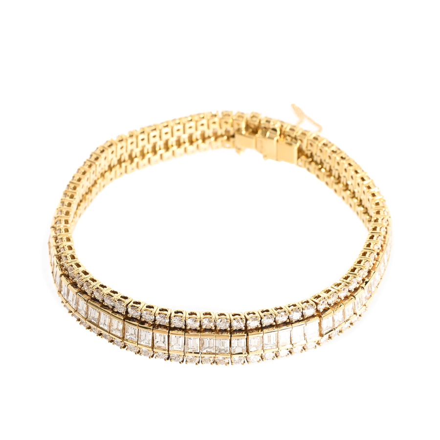 【中古A品】  ノンブランドジュエリー ダイヤ ブレスレット   K18YG 銀座