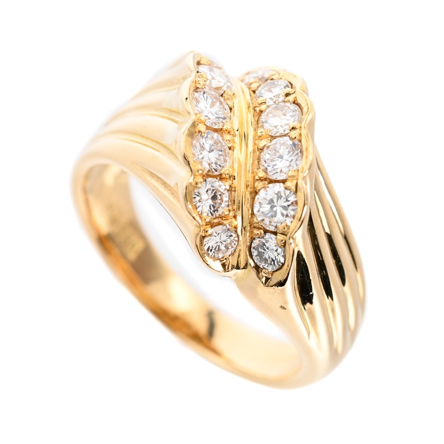 【中古A品】  アクアスキュータム ダイヤ リング   K18イエローゴールド 新宿歌舞伎町店