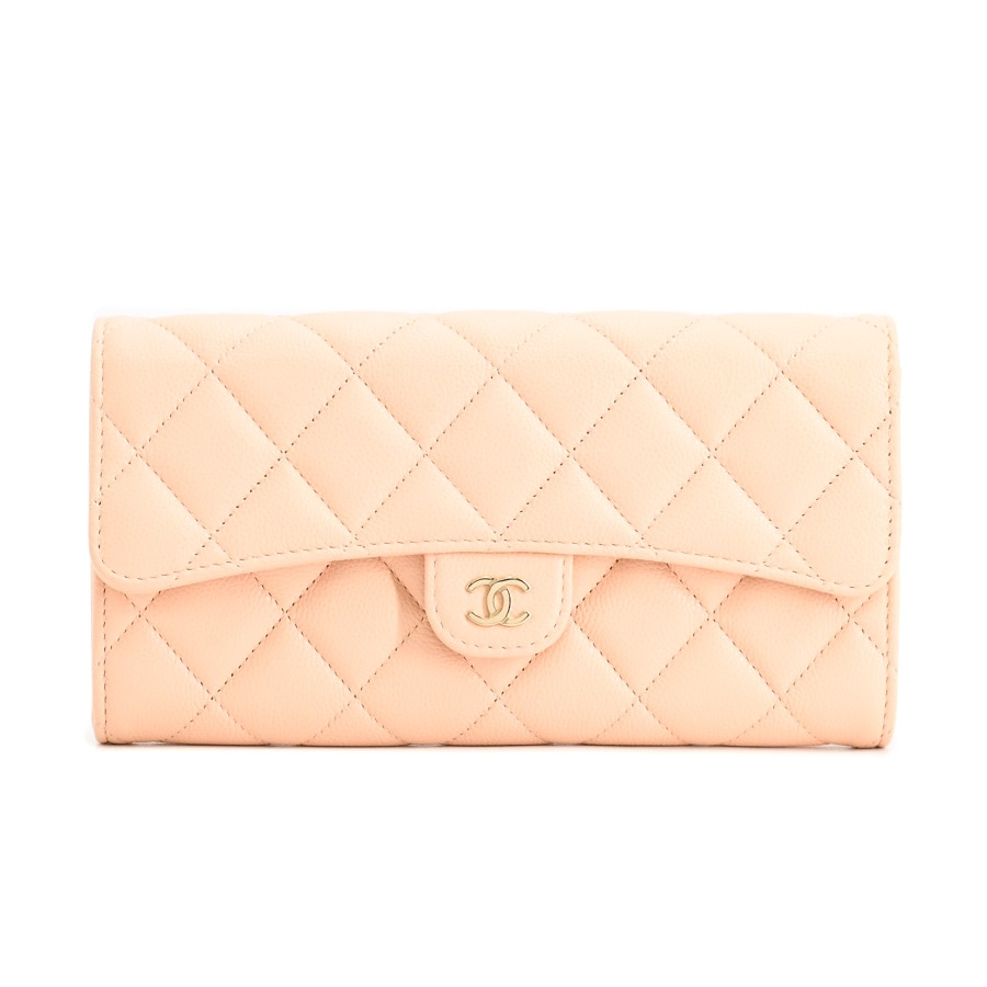 【中古SA品】  シャネル クラシックロングフラップウォレット  AP0241 キャビア THE YOKOHAMA FRONT