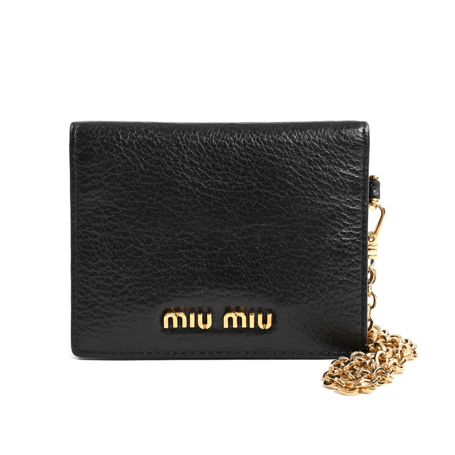 【中古AB品】  ミュウミュウ チェーン付きカードケース  5MC320 カタオシレザー 横浜関内店