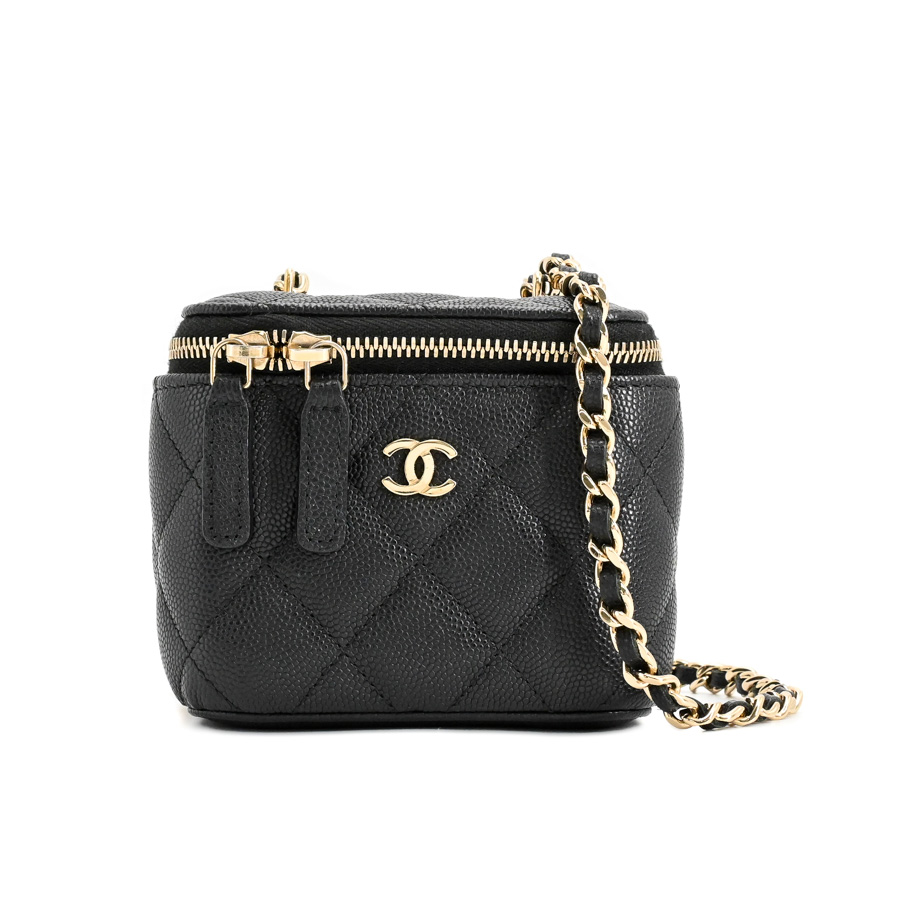 【中古AB品】  シャネル クラシックマイクロヴァニティケース  AP1340 キャビア 銀座