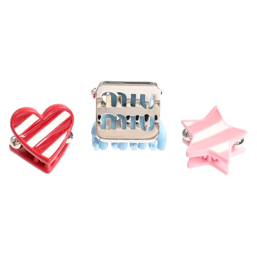 【中古A品】  ミュウミュウ ヘアクリップ3個セット  5IF084 プラスチック SHIBUYA