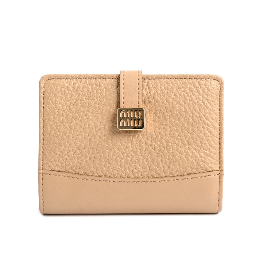 【中古A品】  ミュウミュウ コンパクトウォレット  5MV204 カタオシレザー 新宿歌舞伎町店