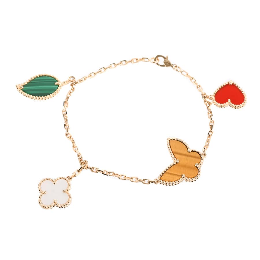 【中古A品】  ヴァンクリーフアーペル ラッキーアルハンブラ  VCARD79600 K18イエローゴールド 銀座