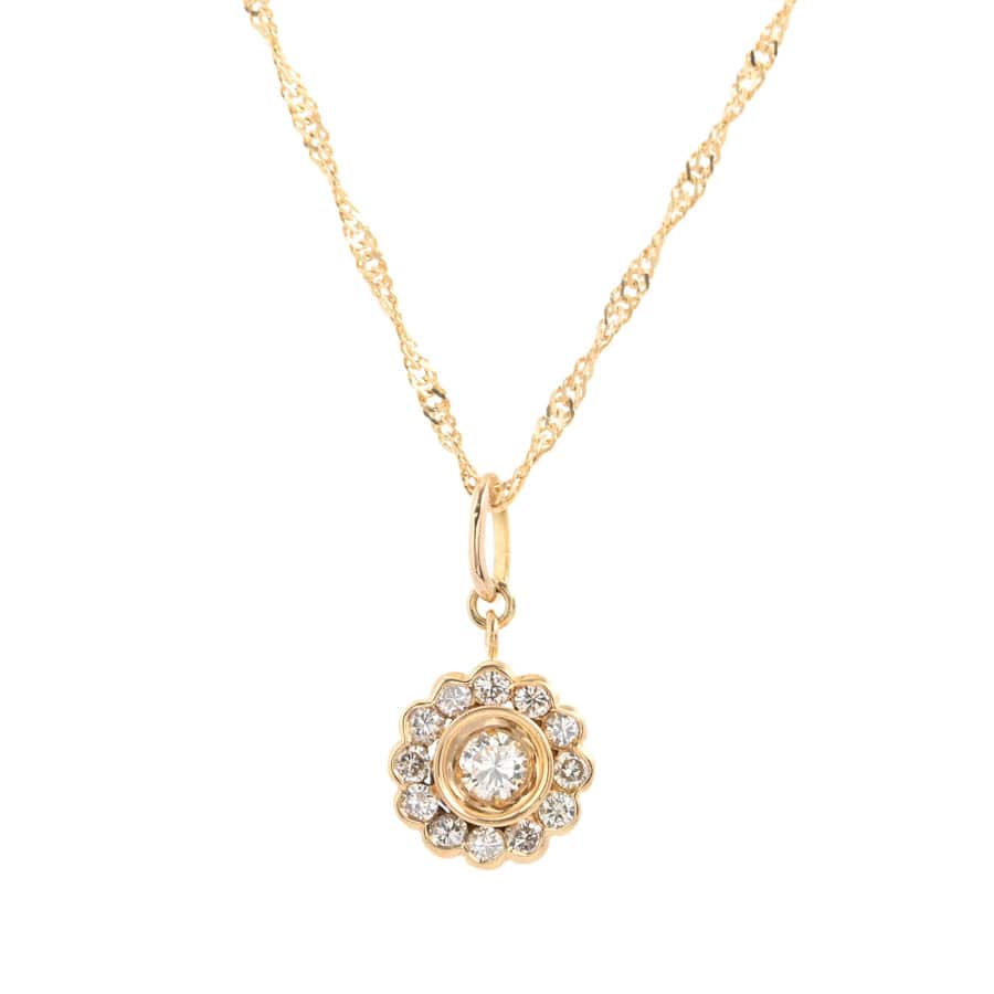 【中古A品】  ノンブランドジュエリー ダイヤ ネックレス   K18YG 横浜関内店