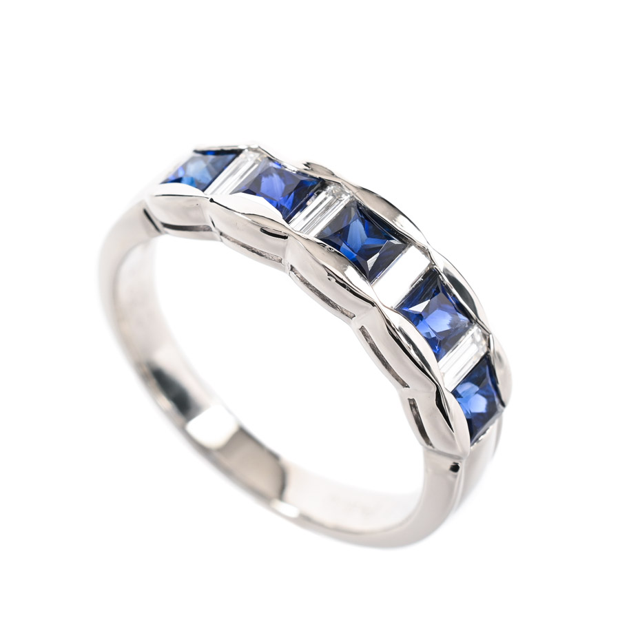 【中古A品】  ノンブランドジュエリー サファイア リング   プラチナ900 銀座