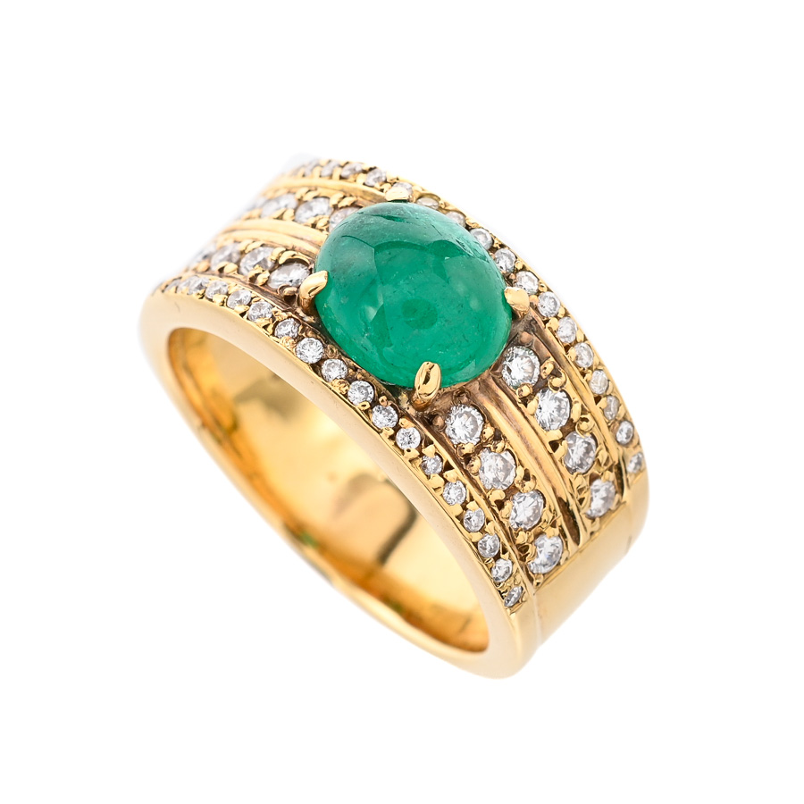 【中古A品】  ノンブランドジュエリー エメラルド リング   K18YG 横浜関内店