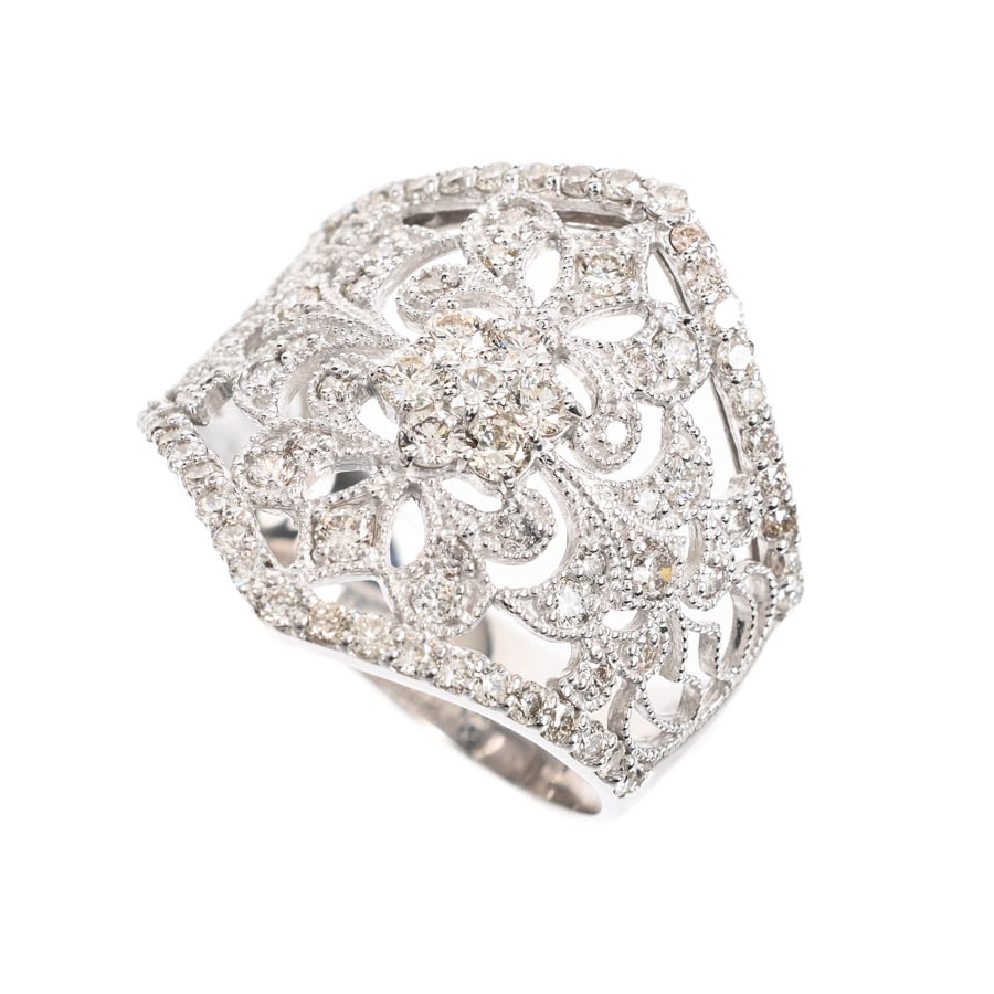 【中古A品】  ノンブランドジュエリー ダイヤ リング   K18ホワイトゴールド 元町本店