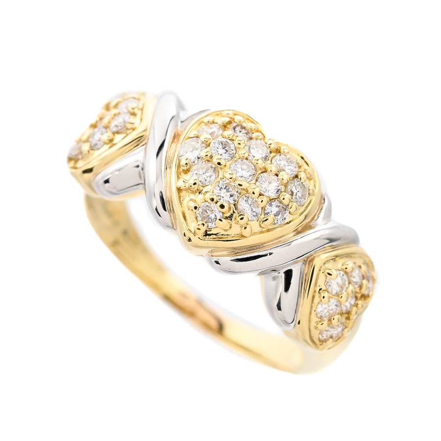 【中古A品】  ノンブランドジュエリー ダイヤ リング   プラチナ900/K18ホワイトゴールド(Pt900/K18WG) 横浜関内店