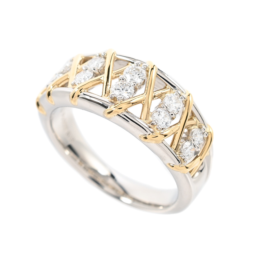 【中古A品】  星の砂 ダイヤ リング   プラチナ900/K18イエローゴールド(Pt900/K18YG) 横浜関内店