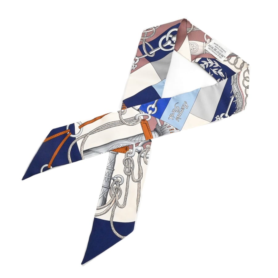 【中古A品】  エルメス ツイリー   シルク THE YOKOHAMA FRONT