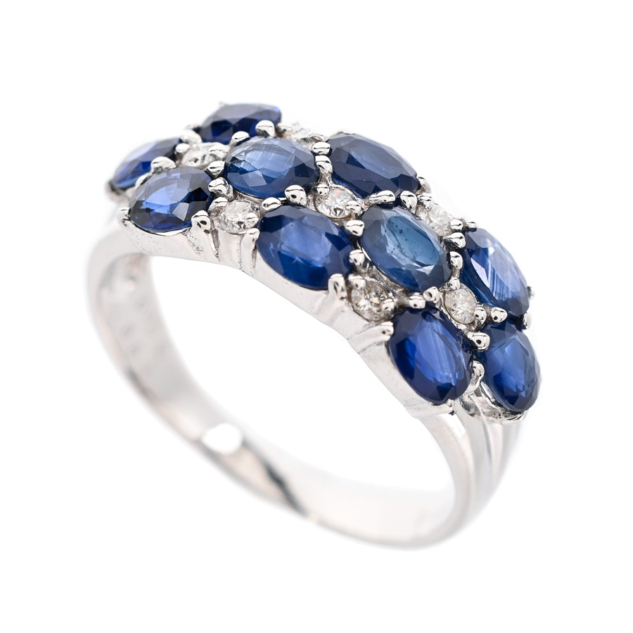 【中古A品】  ノンブランドジュエリー サファイア リング   K18ホワイトゴールド 元町本店