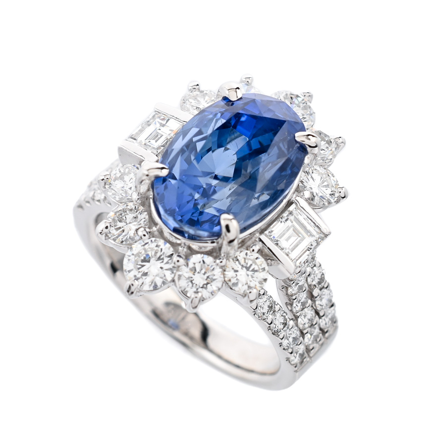 【中古A品】  ノンブランドジュエリー サファイア リング コーンフラワーブルー   プラチナ900 横浜関内店