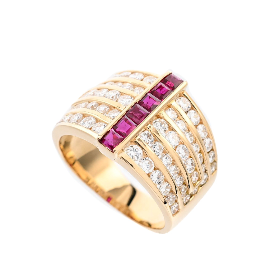 【中古A品】  ノンブランドジュエリー ルビー リング   K18YG 横浜関内店