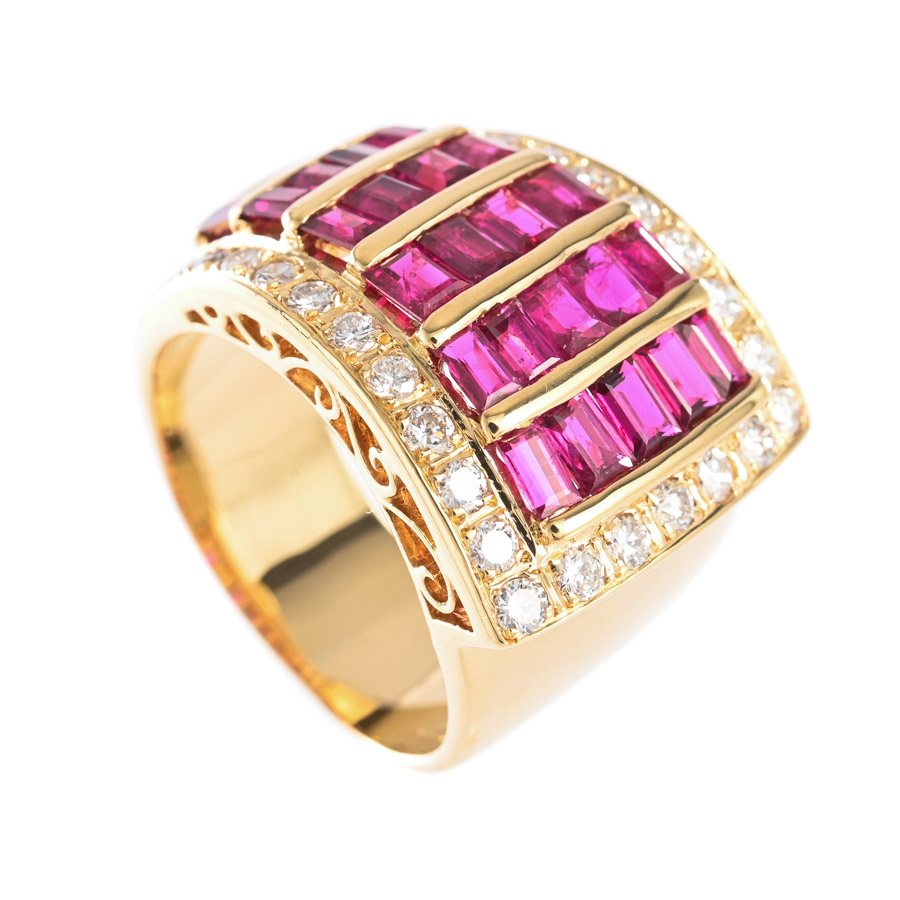 【中古A品】  ノンブランドジュエリー ルビー リング   K18YG 横浜関内店